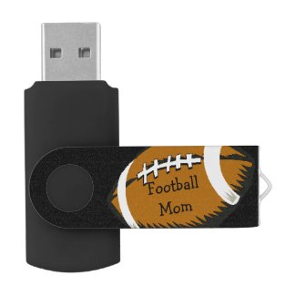 Brown Black Football Mom Sports USB Flash Drive