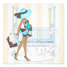 Brown Blue Baby Boy Shower Invitations