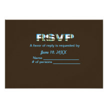 Brown/Blue Plaid RSVP cards Announcement