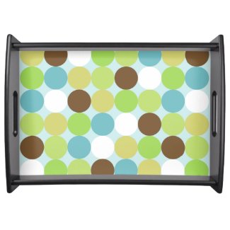 Brown blue polka dots