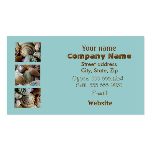 Brown & Blue Seashell Business Card (front side)