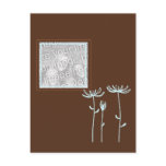 Brown &amp; Blue Tone Simplistic Floral Photo Frame Post Cards