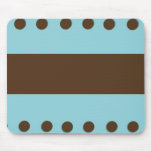 Brown & Blue with Brown Dots Mousepad mousepads