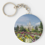 Brown Botanical gardens, Funchal, Madeira flowers Keychain