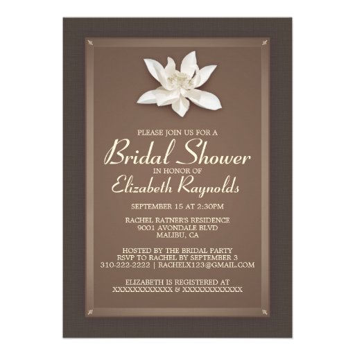 Brown Bridal Shower Invitations