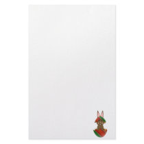 Brown Bunny In A Christmas Ornament stationery by mydeas Brown Bunny In A Christmas Ornament stationery