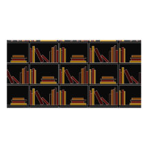 Brown, Burgundy and Mustard Color Books on Shelf. Photo Card