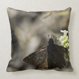 Brown Butterfly Throw Pillow