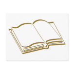 Brown Calligraphic Line Blank Book Post Card