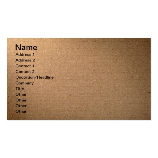 Brown Cardboard Texture For Background Business Card Templates (front side)