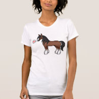 Brown Cartoon Gypsy Vanner Shire Clydesdale Love T Shirts