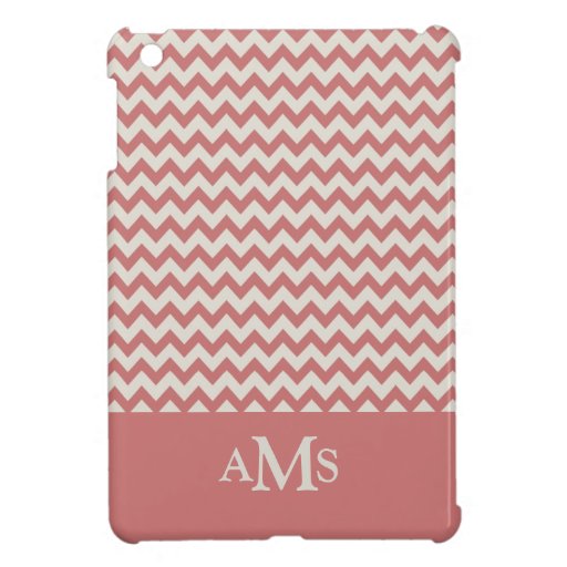Brown Chevron Stripe 3  Monogram iPad Mini Cases