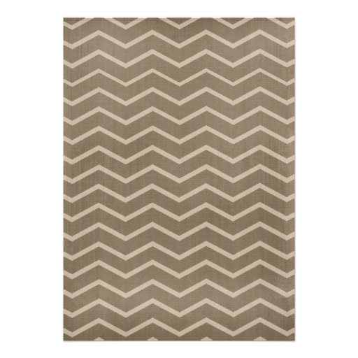 Brown Chevron Stripes Bridal Shower Invitations