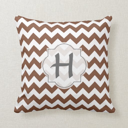 Brown Chevron Zig-Zag Pattern Throw Pillows Zazzle