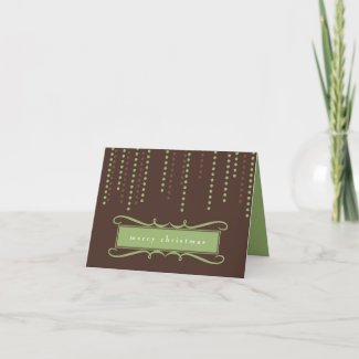 Brown chic icicles Christmas holiday business logo Cards