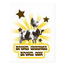 Brown Chicken Brown Cow 2 Postcard