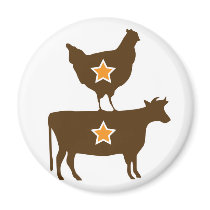 Brown Chicken Brown Cow - Basic Fridge Magnet