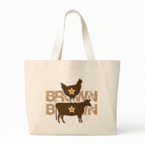 Brown Chicken Brown Cow - Grunge Canvas Bags