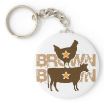 Brown Chicken Brown Cow - Grunge Keychain