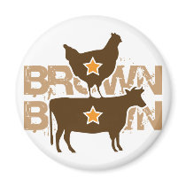 Brown Chicken Brown Cow - Grunge Magnets