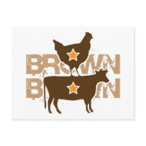 Brown Chicken Brown Cow - Grunge Postcard