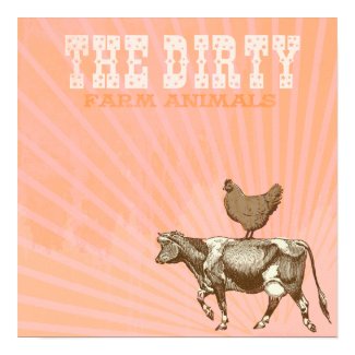 BROWN CHICKEN BROWN COW PRINT print