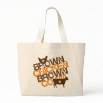 Brown Chicken Brown Cow - Vintage Orange Canvas Bag
