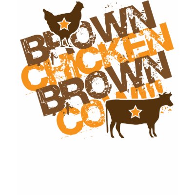 Brown Chicken Brown Cow - Vintage Orange T-shirt by visualnewbie