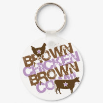 Brown Chicken Brown Cow - Vintage Pink keychains