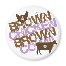 Brown Chicken Brown Cow - Vintage Pink Refrigerator Magnet