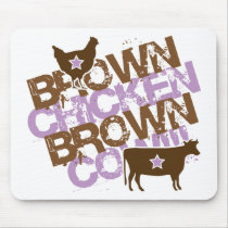 Brown Chicken Brown Cow - Vintage Pink Mouse Pad