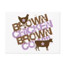 Brown Chicken Brown Cow - Vintage Pink Postcards