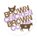 Vaca de Brown da galinha de Brown - rosa do vintag adesivos