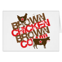 Brown Chicken Brown Cow - Vintage Red Card