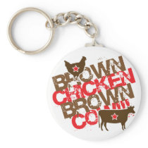 Brown Chicken Brown Cow - Vintage Red Keychains