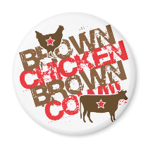 Brown Chicken Brown Cow - Vintage Red Refrigerator Magnets