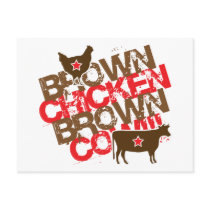 Brown Chicken Brown Cow - Vintage Red Post Cards