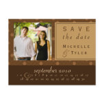 Brown Circle Save the Date Card postcards