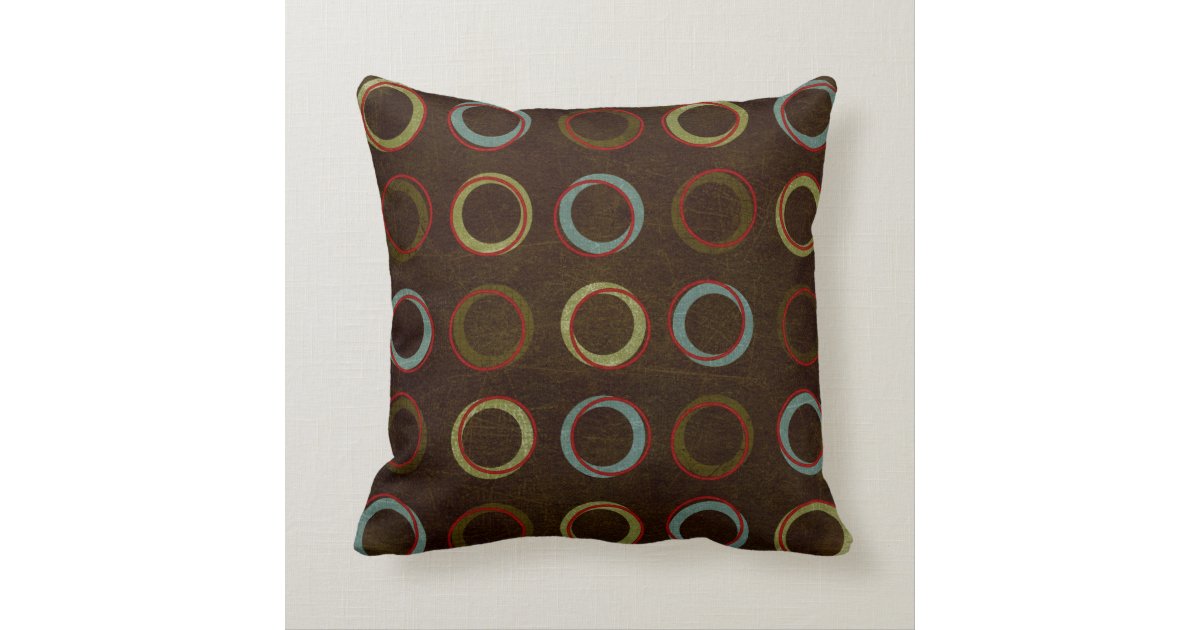 Brown circles American MoJo Throw Pillows Zazzle