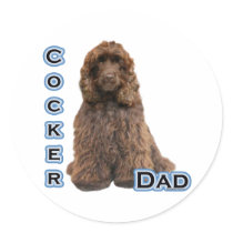 Brown Cocker Spaniel Dad 4 - Sticker by GreyWolfCreation Brown Cocker Spaniel Dad 4 - Sticker