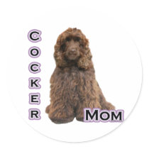 Brown Cocker Spaniel Mom 4 - Sticker by GreyWolfCreation Brown Cocker Spaniel Mom 4 - Sticker