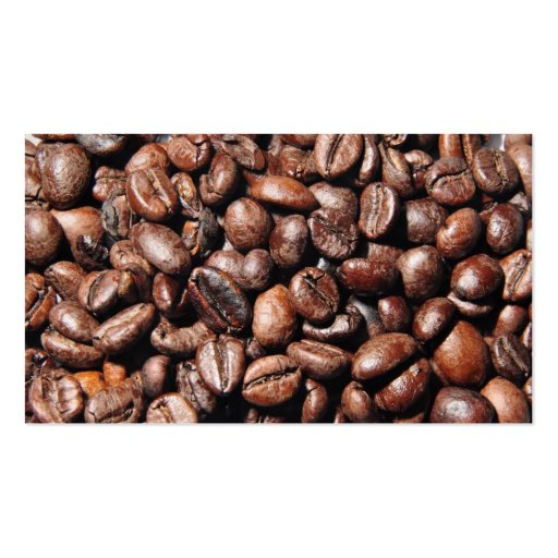 BROWN COFFEE BEANS PHOTOGRAPHY BACKGROUNDS FOODS BUSINESS CARD TEMPLATE (back side)