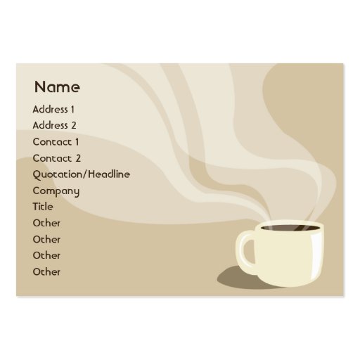 Brown Coffee Cup - Chubby Business Card Template (front side)