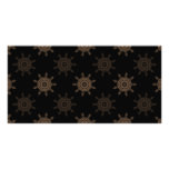 Brown Cogs. Fractal Circles Pattern. Photo Card Template