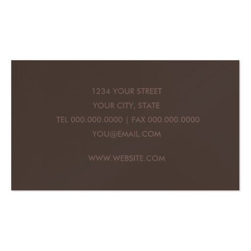 Brown Contemporary  Business Card (back side)