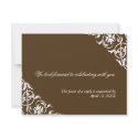 Brown corner scroll enclosure wedding response invitation
