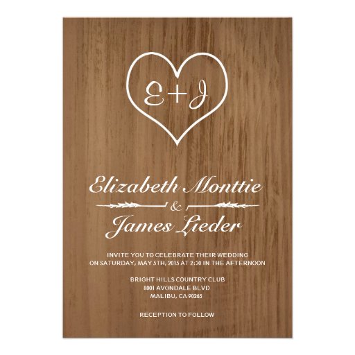 Brown Country Wedding Invitations