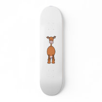 Brown Cow Cartoon. Front. Skate Board Deck