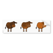 brown cow trio scrapbook sticker bumper stickers