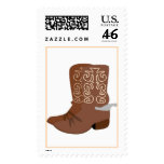 Brown Cowboy Boots Postage Stamps